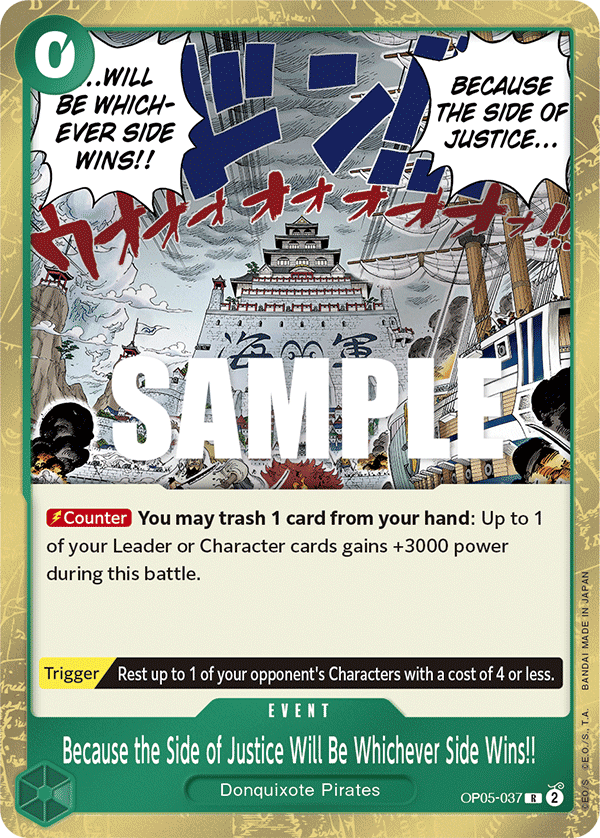 Because the Side of Justice Will Be Whichever Side Wins!! OP05-037 One Piece Card Game