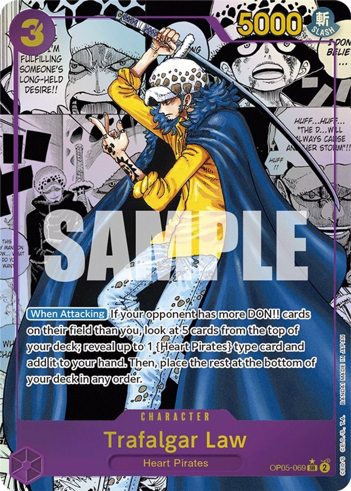 Trafalgar Law [Alternate Art Manga] OP05-069 One Piece Card Game