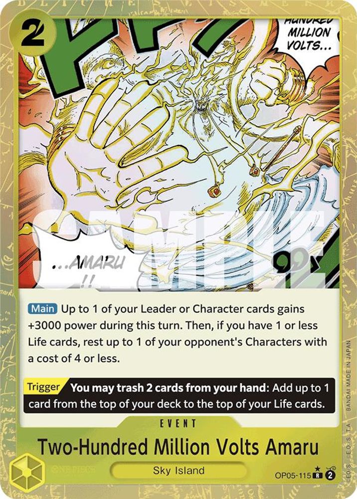 Two-Hundred Million Volts Amaru [Textured PRB01] OP05-115 One Piece Card Game