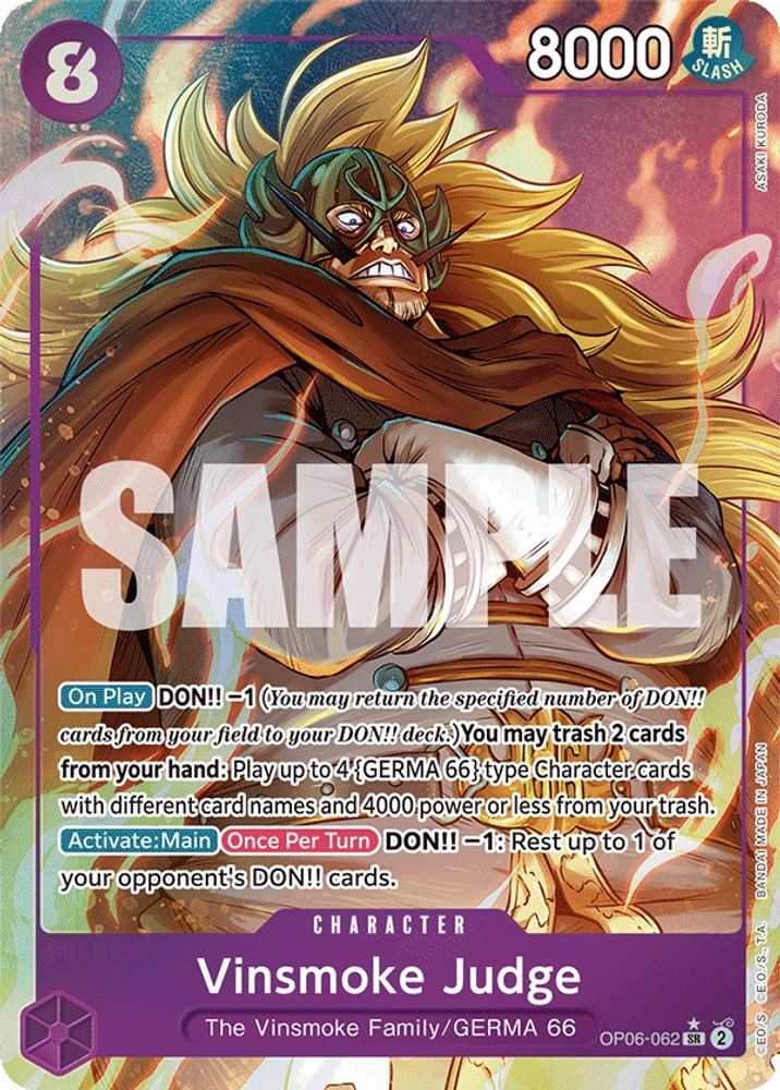 Vinsmoke Judge [Alternate Art] OP06-062 One Piece Card Game