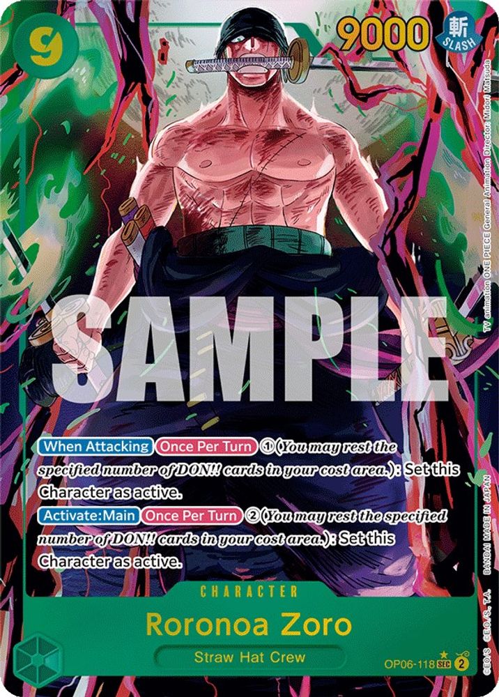 Roronoa Zoro [Alternate Art] OP06-118 One Piece Card Game