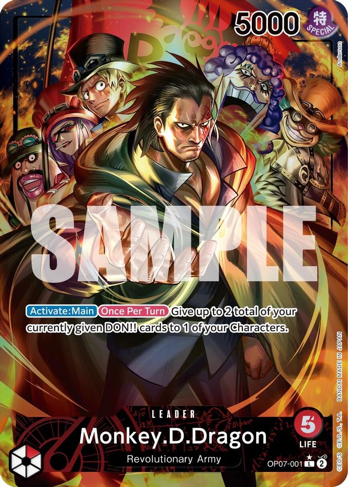 Monkey.D.Dragon [Alternate Art] OP07-001 One Piece Card Game