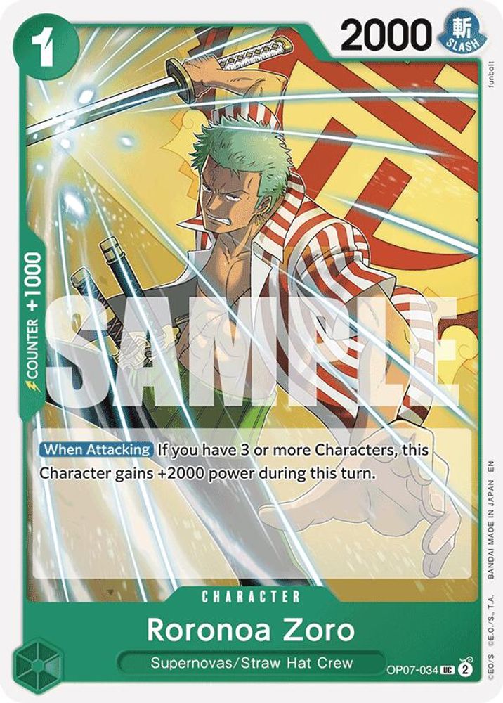Roronoa Zoro [Reprint] OP07-034 One Piece Card Game