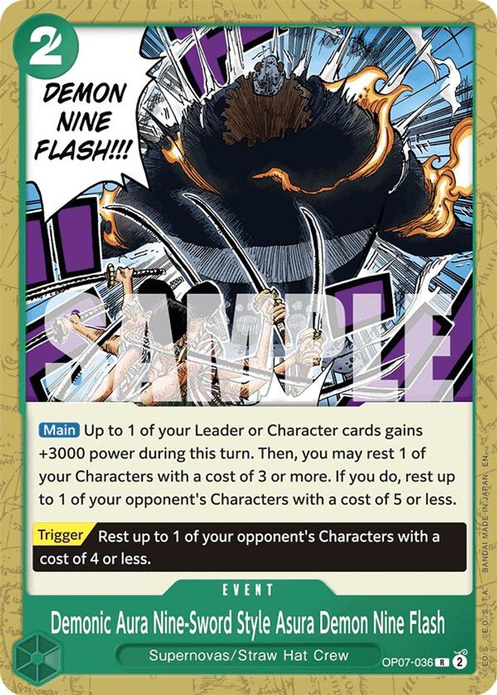 Demonic Aura Nine-Sword Style Asura Demon Nine Flash [Reprint] OP07-036 One Piece Card Game