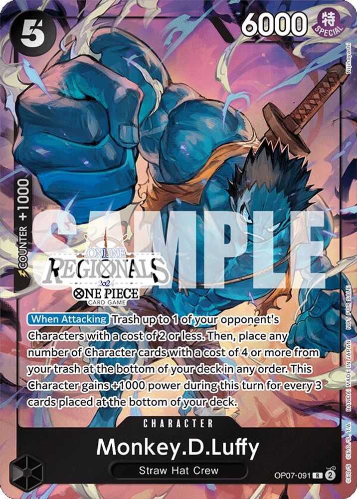 Monkey.D.Luffy [Online Regionals] OP07-091 One Piece Card Game
