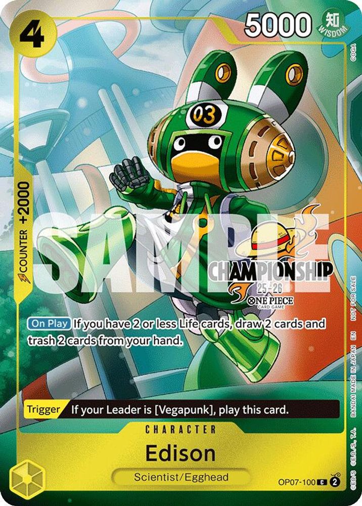Edison [Championship 25-26] OP07-100 One Piece Card Game