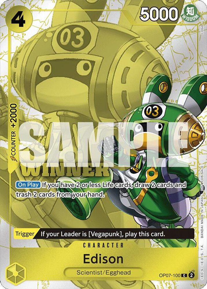 Edison [Winner] OP07-100 One Piece Card Game