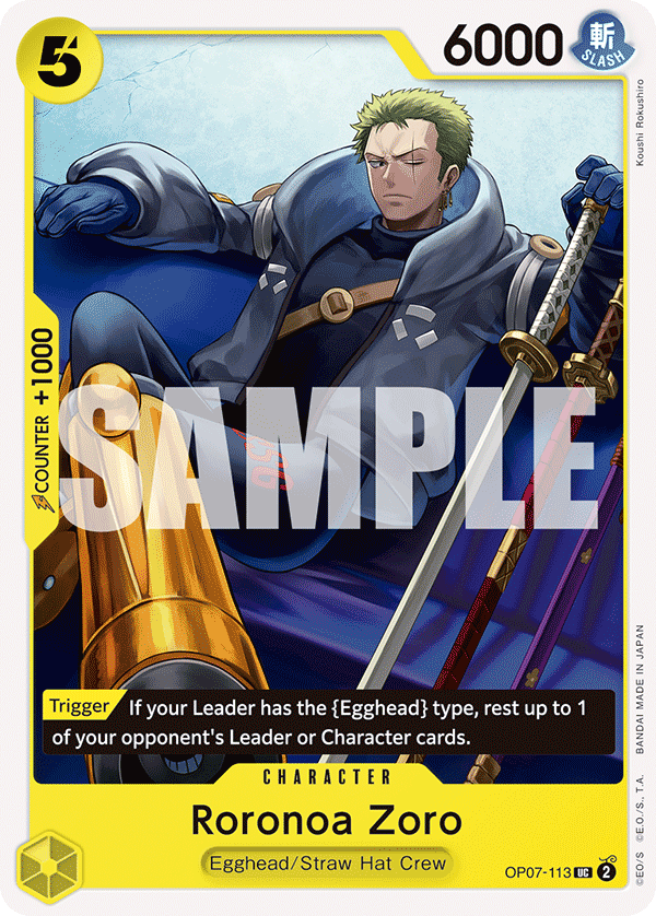 Roronoa Zoro [V Jump] JP OP07-113 One Piece Card Game