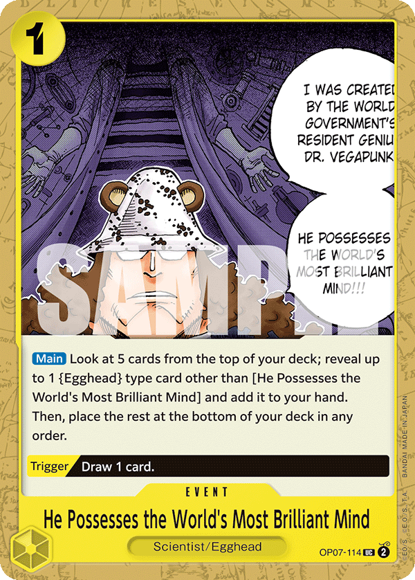 He Possesses the World's Most Brilliant Mind OP07-114 One Piece Card Game