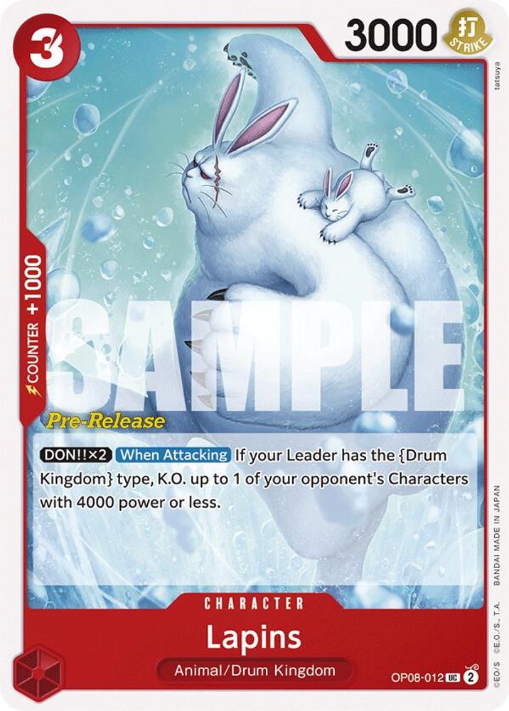 Lapins [Pre-Release] OP08-012 One Piece Card Game