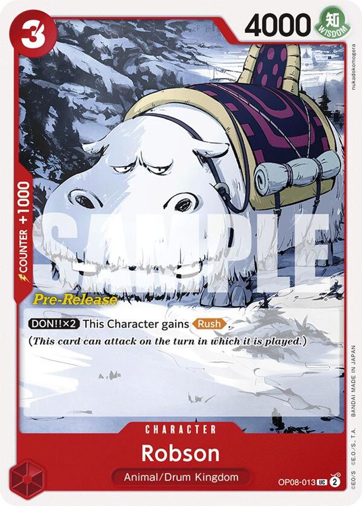 Robson [Pre-Release] OP08-013 One Piece Card Game