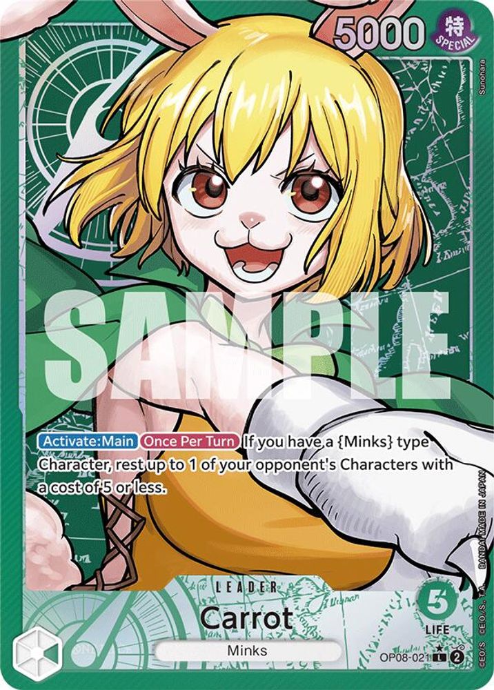 Carrot [Alternate Art Foil] OP08-021 One Piece Card Game