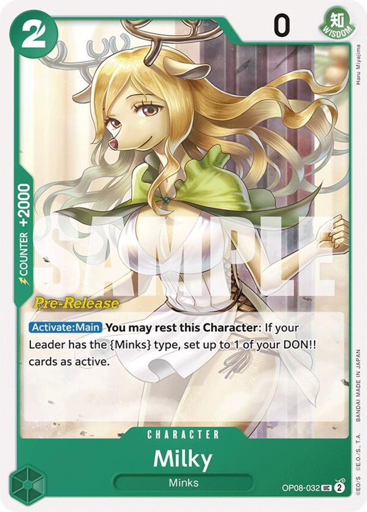 Milky [Pre-Release] OP08-032 One Piece Card Game