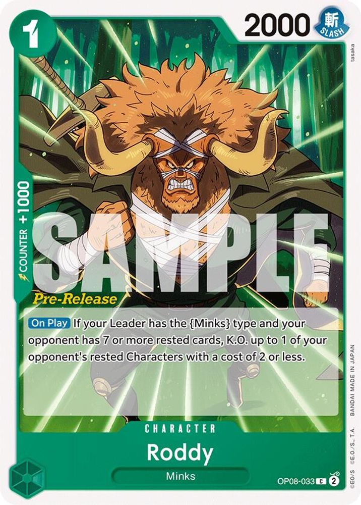 Roddy [Pre-Release] OP08-033 One Piece Card Game
