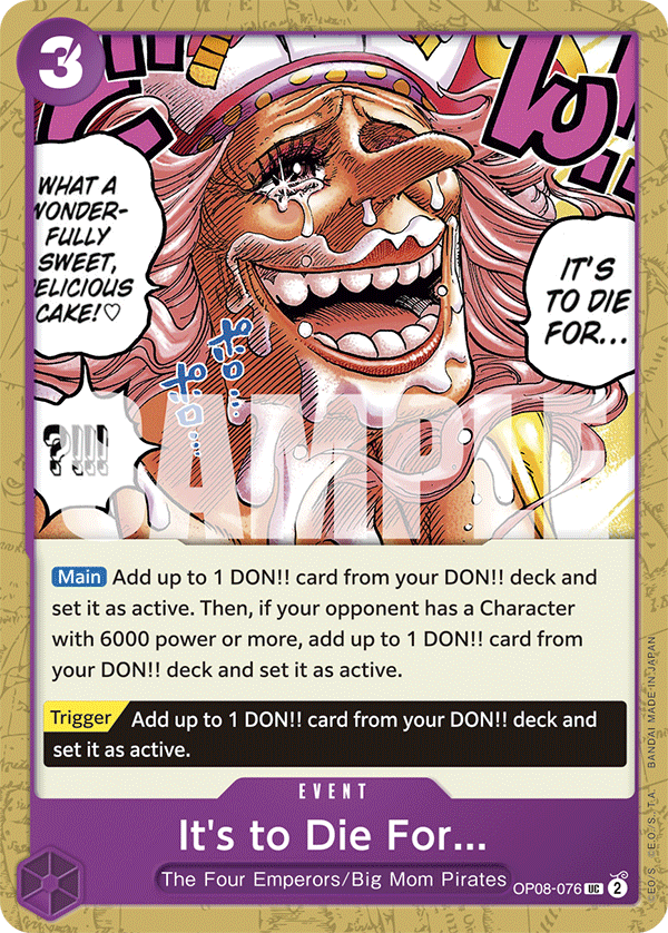 It's to Die For... [Foil PRB-02] OP08-076 One Piece Card Game
