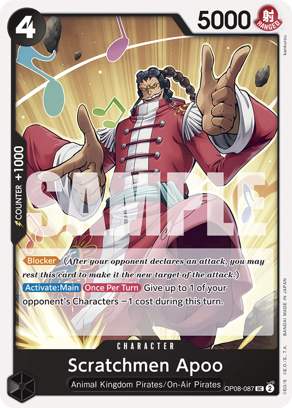 Scratchmen Apoo OP08-087 One Piece Card Game