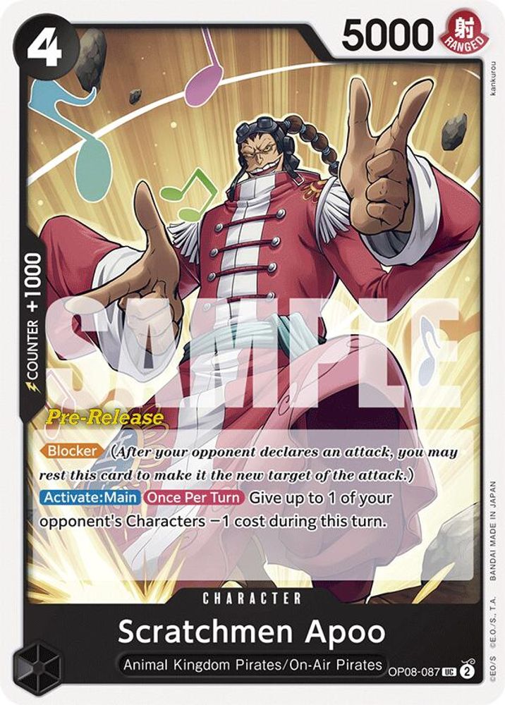 Scratchmen Apoo [Pre-Release] OP08-087 One Piece Card Game