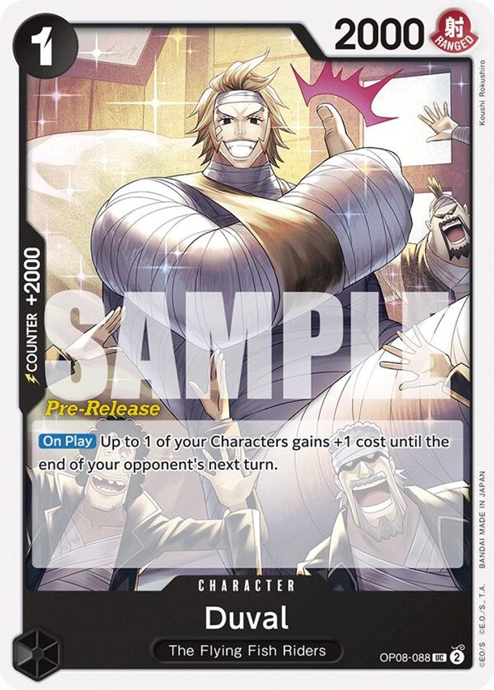 Duval [Pre-Release] OP08-088 One Piece Card Game