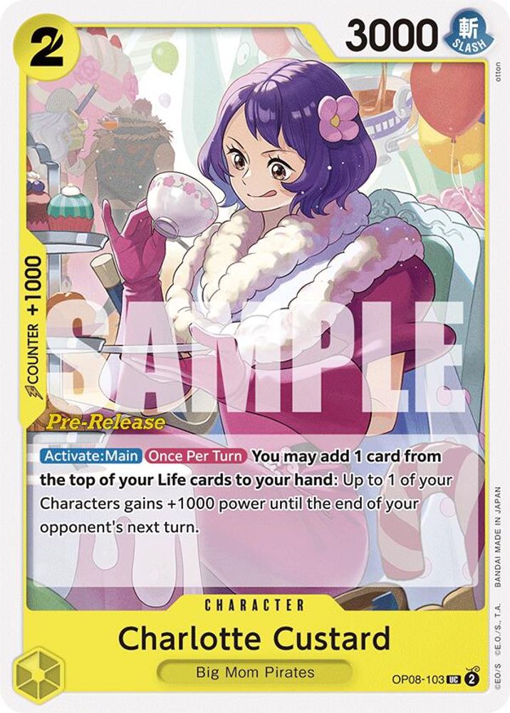 Charlotte Custard [Pre-Release] OP08-103 One Piece Card Game