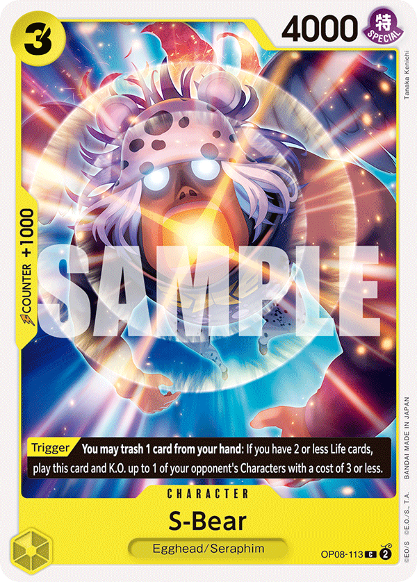 S-Bear OP08-113 One Piece Card Game