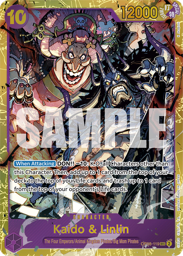 Kaido &amp; Linlin [Alternate Art] JP OP08-119 One Piece Card Game