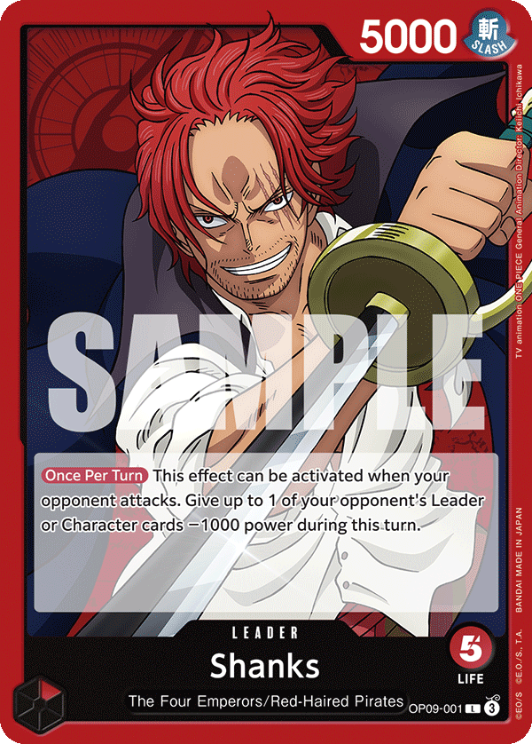 Shanks OP09-001 One Piece Card Game