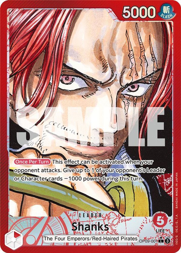 Shanks [Alternate Art] OP09-001 One Piece Card Game