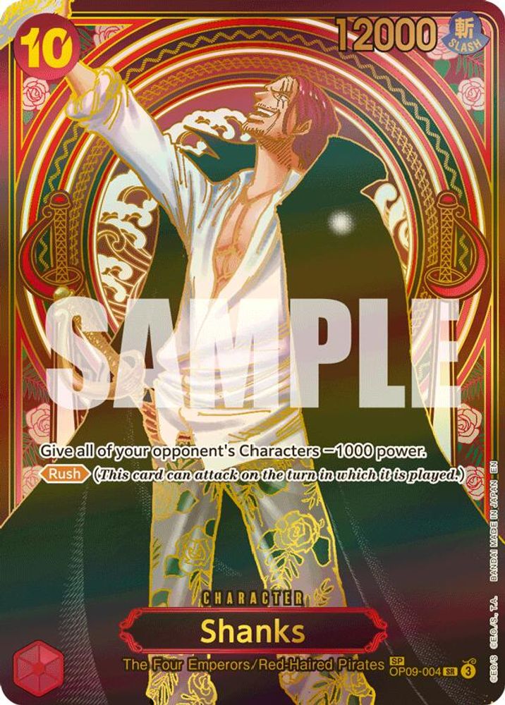 Shanks [Gold] OP09-004 One Piece Card Game