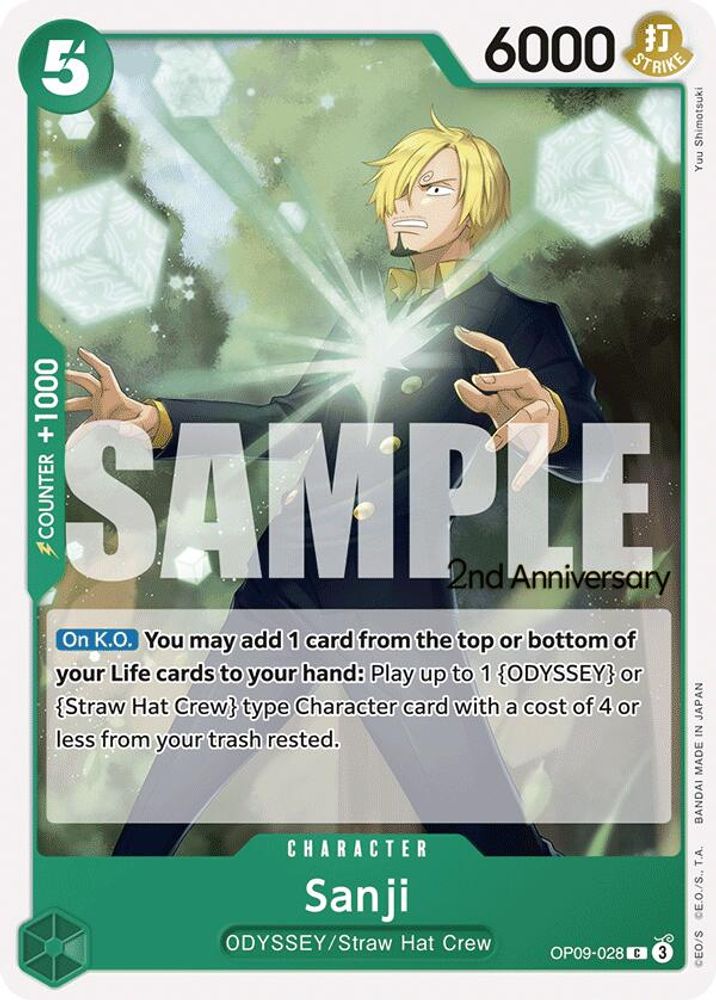 Sanji [2nd Anniversary] OP09-028 One Piece Card Game