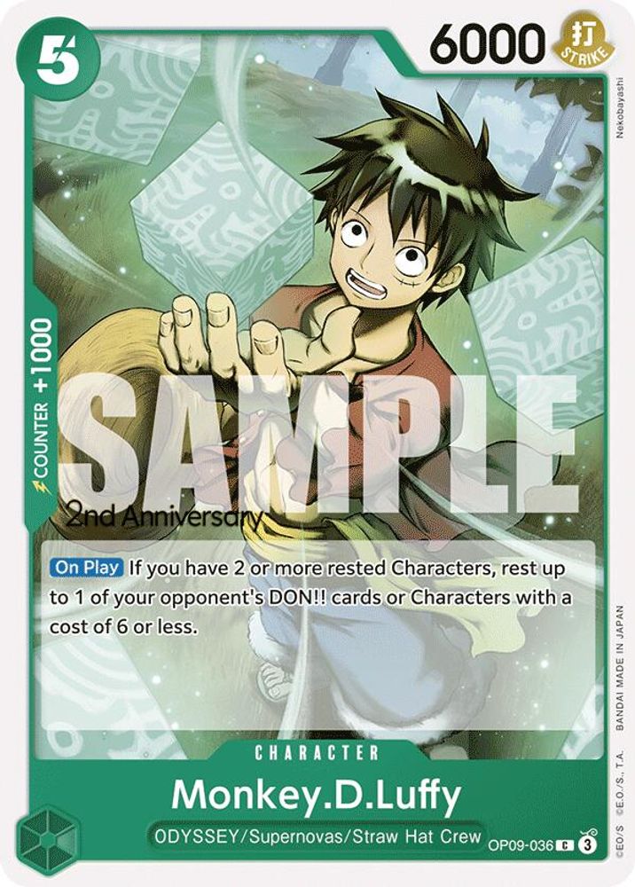 Monkey.D.Luffy [2nd Anniversary] OP09-036 One Piece Card Game