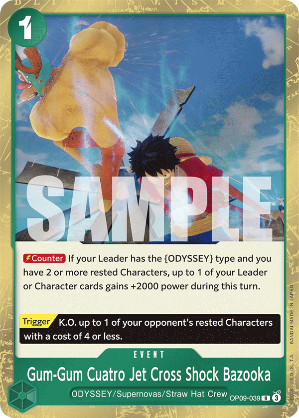 Gum-Gum Cuatro Jet Cross Shock Bazooka [Foil] JP OP09-039 One Piece Card Game