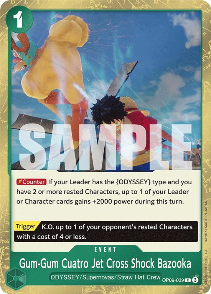 Gum-Gum Cuatro Jet Cross Shock Bazooka [Foil] OP09-039 One Piece Card Game
