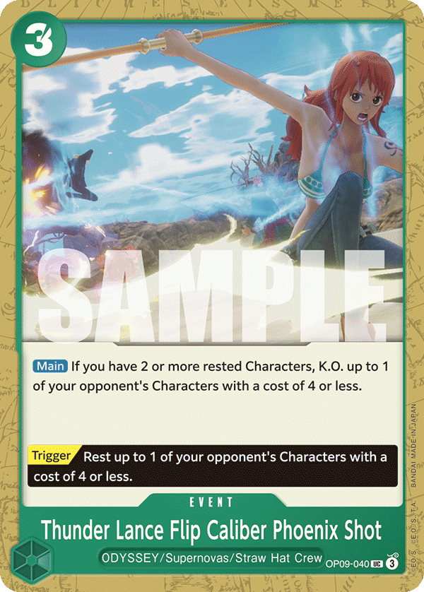 Thunder Lance Flip Caliber Phoenix Shot OP09-040 One Piece Card Game