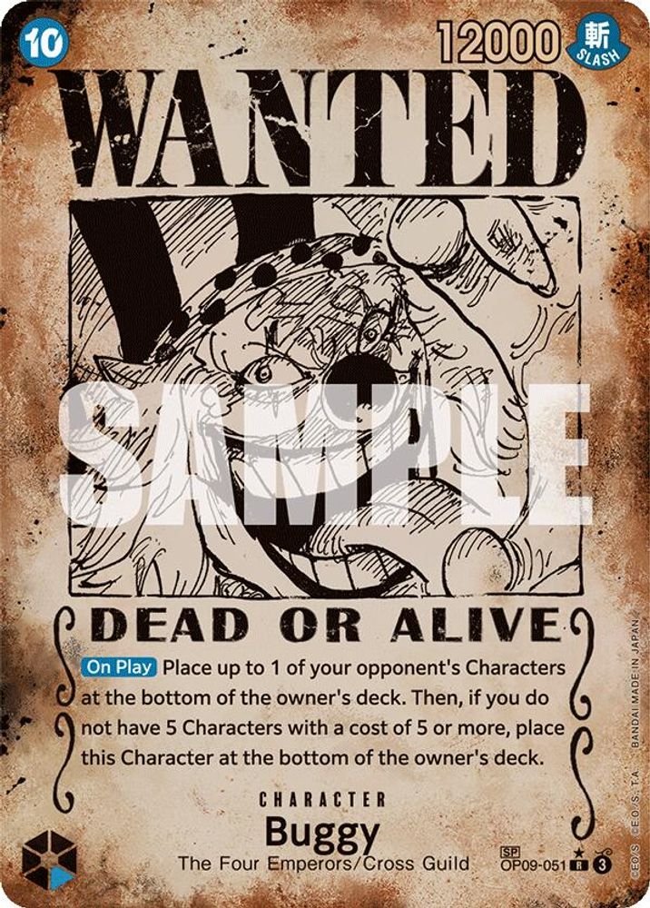 Buggy [Wanted Poster Foil] OP09-051 One Piece Card Game