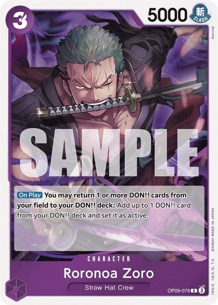 Roronoa Zoro [Foil] OP09-076 One Piece Card Game
