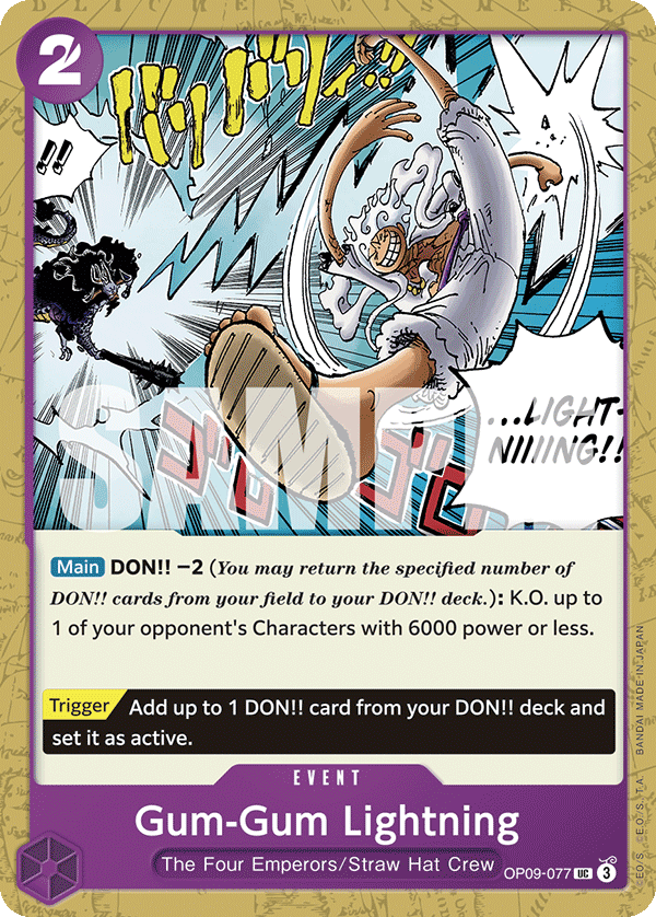 Gum-Gum Lightning [Foil PRB-02] JP OP09-077 One Piece Card Game