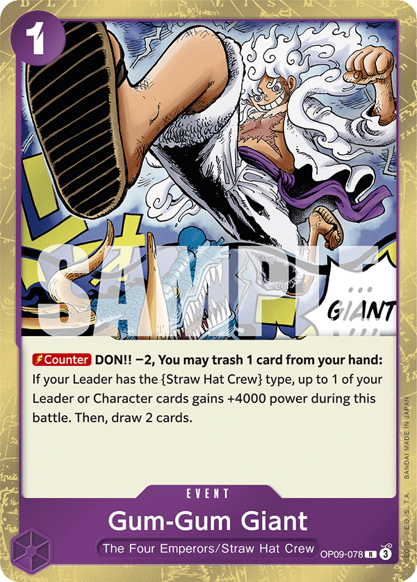 Gum-Gum Giant [Alternate Art PRB-02] JP OP09-078 One Piece Card Game