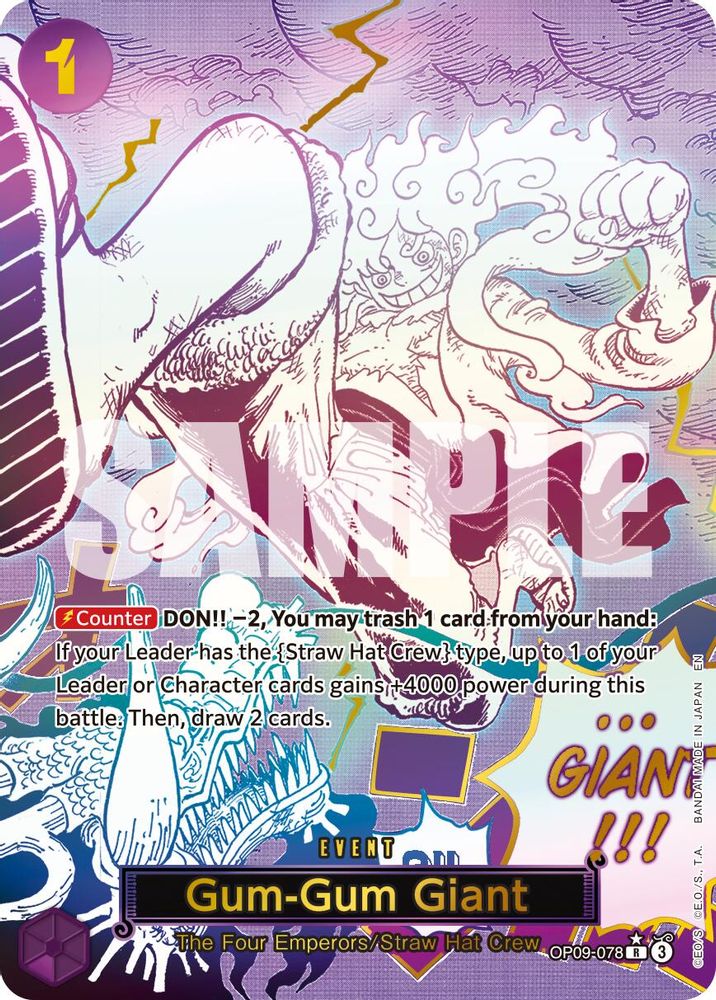 Gum-Gum Giant [Alternate Art PRB-02] OP09-078 One Piece Card Game