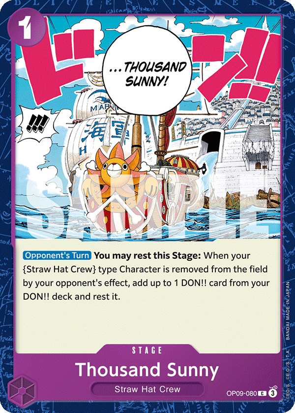 Thousand Sunny OP09-080 One Piece Card Game