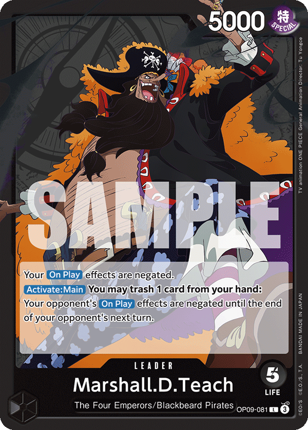 Marshall.D.Teach [Alternate Art] JP OP09-081 One Piece Card Game