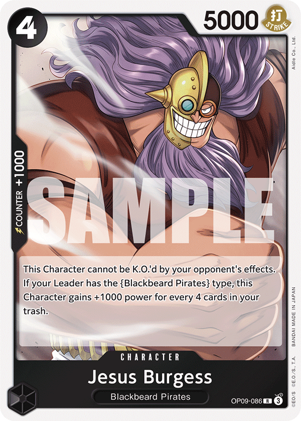 Jesus Burgess [Alternate Art PRB-02] JP OP09-086 One Piece Card Game