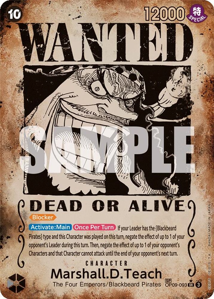 Marshall.D.Teach [Wanted Poster] OP09-093 One Piece Card Game