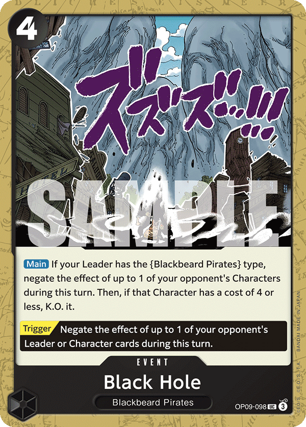 Black Hole [Foil PRB-02] JP OP09-098 One Piece Card Game