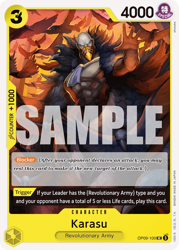 Karasu OP09-100 One Piece Card Game