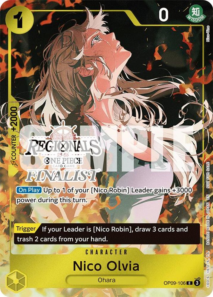 Nico Olvia [Offline Regionals Finalist] OP09-106 One Piece Card Game