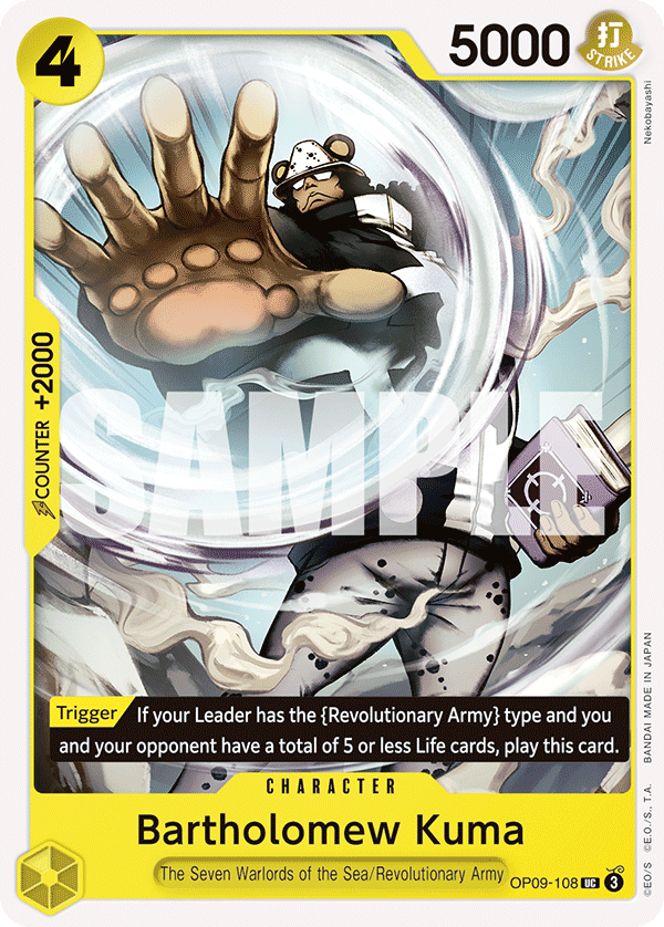 Bartholomew Kuma OP09-108 One Piece Card Game