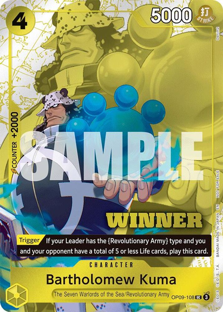 Bartholomew Kuma [Winner] OP09-108 One Piece Card Game