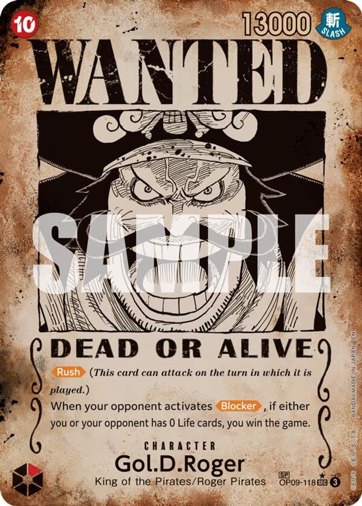 Gol.D.Roger [Wanted] OP09-118 One Piece Card Game
