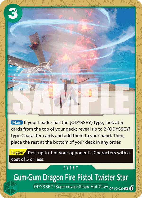 Gum-Gum Dragon Fire Pistol Twister Star OP10-039 One Piece Card Game