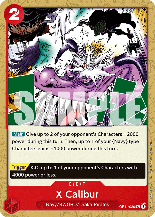X Calibur OP11-020 One Piece Card Game